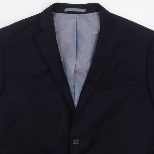 Burton Mens Blue  Polyester Jacket Suit Jacket Size 42