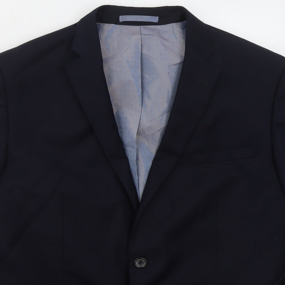 Burton Mens Blue  Polyester Jacket Suit Jacket Size 42