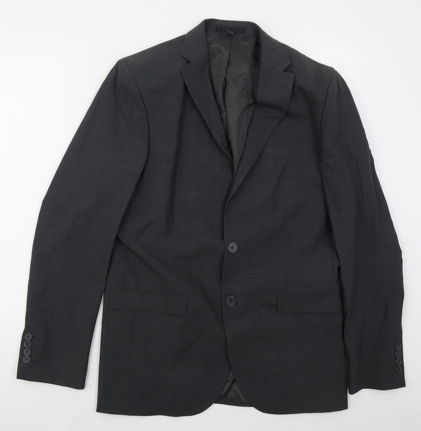 Marks and Spencer Mens Grey  Polyester Jacket Suit Jacket Size 40