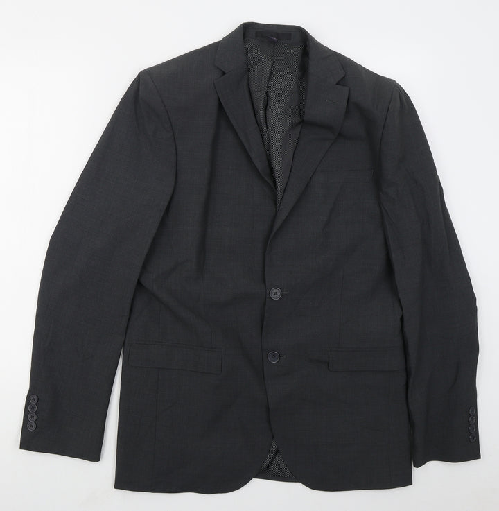 Marks and Spencer Mens Grey  Polyester Jacket Suit Jacket Size 40