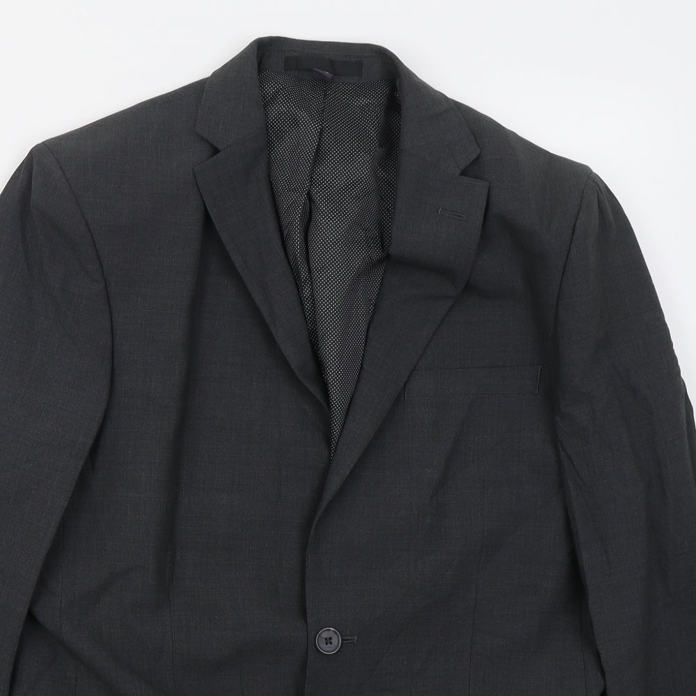 Marks and Spencer Mens Grey  Polyester Jacket Suit Jacket Size 40