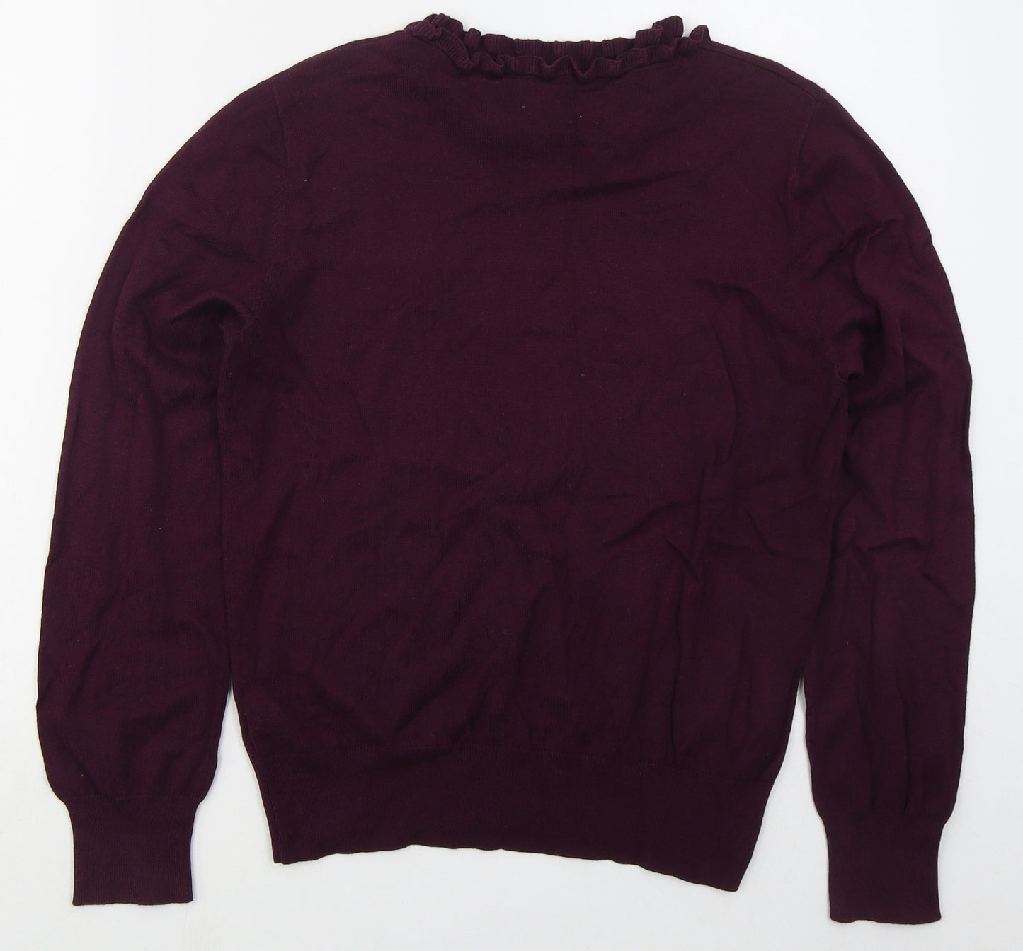 Oasis Womens Purple Crew Neck  Cotton Pullover Jumper Size L