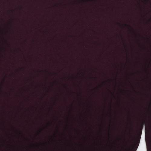 Oasis Womens Purple Crew Neck  Cotton Pullover Jumper Size L