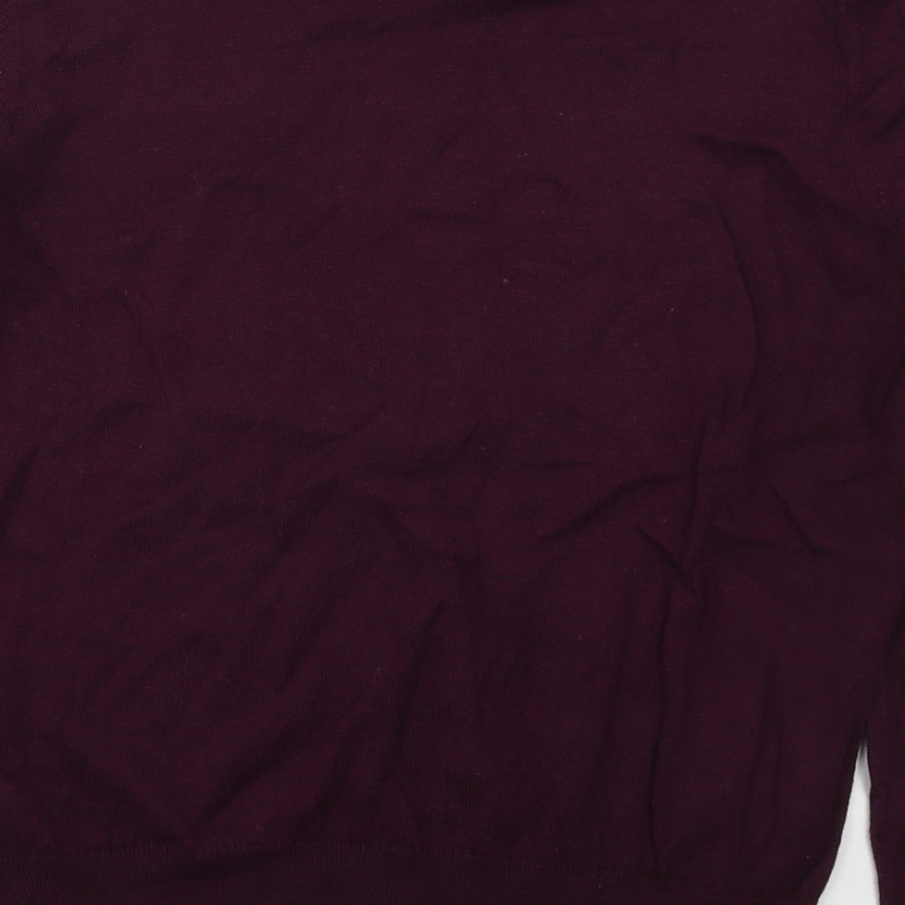 Oasis Womens Purple Crew Neck  Cotton Pullover Jumper Size L