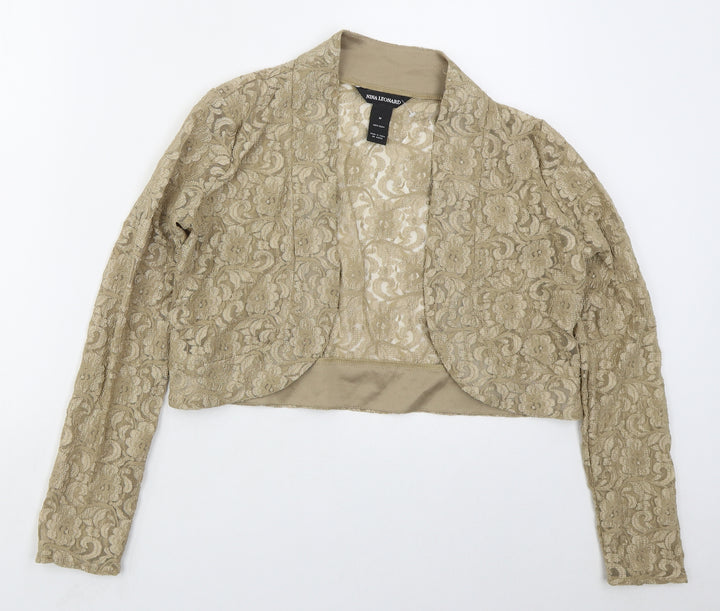 Nina Leonard Womens Beige Jacket Size M