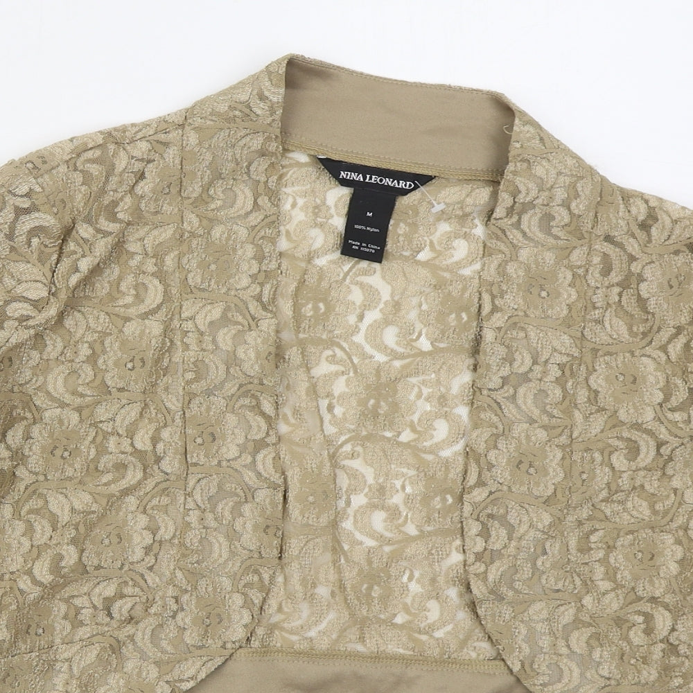 Nina Leonard Womens Beige   Jacket  Size M