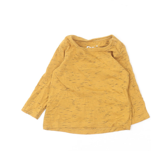 F&F Baby Yellow  Cotton Basic T-Shirt Size 0-3 Months Round Neck