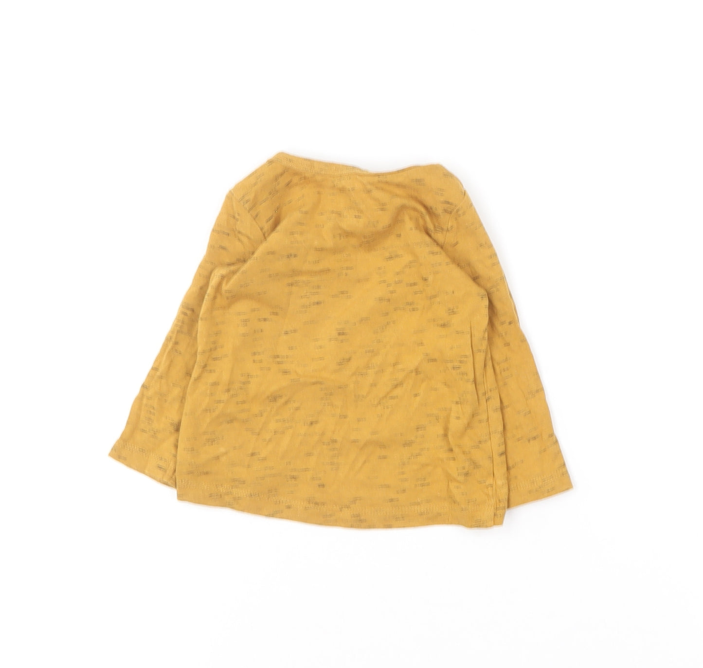 F&F Baby Yellow  Cotton Basic T-Shirt Size 0-3 Months Round Neck