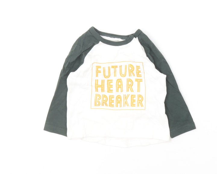 F&F Baby Multicoloured  Cotton Basic T-Shirt Size 0-3 Months Round Neck  - Future Heart Breaker
