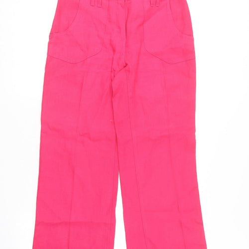 Per Una Womens Pink  Cotton Chino Trousers Size 8 L28 in Regular