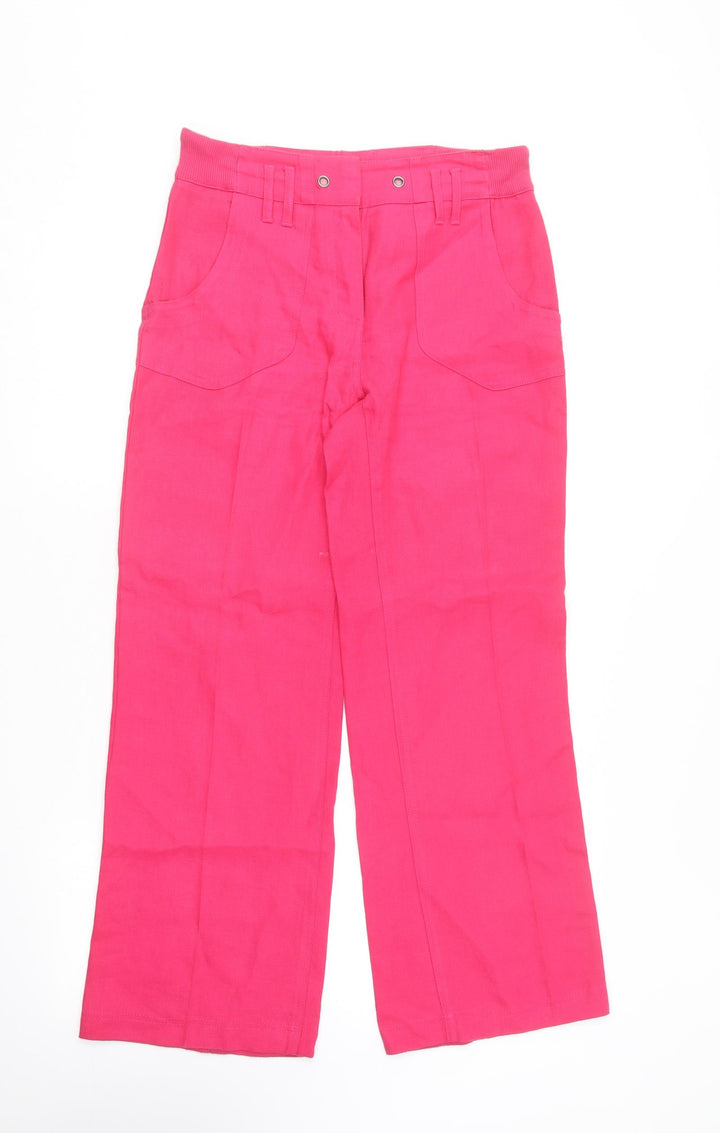 Per Una Womens Pink Cotton Chino Trousers Size 8 L28 in Regular