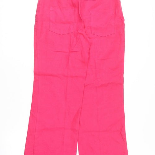Per Una Womens Pink  Cotton Chino Trousers Size 8 L28 in Regular