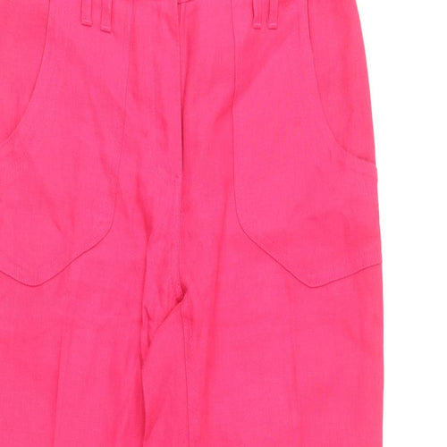 Per Una Womens Pink  Cotton Chino Trousers Size 8 L28 in Regular