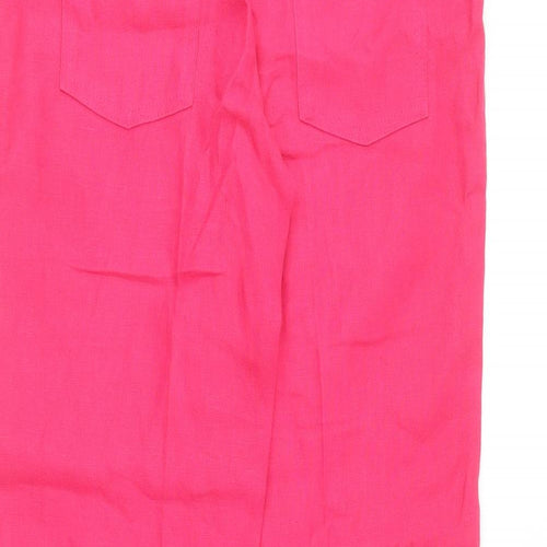 Per Una Womens Pink  Cotton Chino Trousers Size 8 L28 in Regular