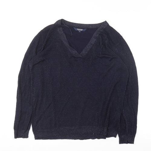 Maine Womens Blue  Viscose Basic T-Shirt Size 18 V-Neck