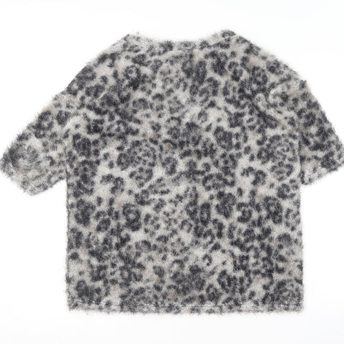 River Island Womens Multicoloured Round Neck Animal Print Polyester Pullover Jumper Size 10