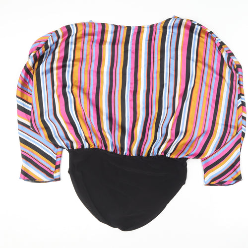 Primark Womens Multicoloured Striped Polyester Bodysuit One-Piece Size 20