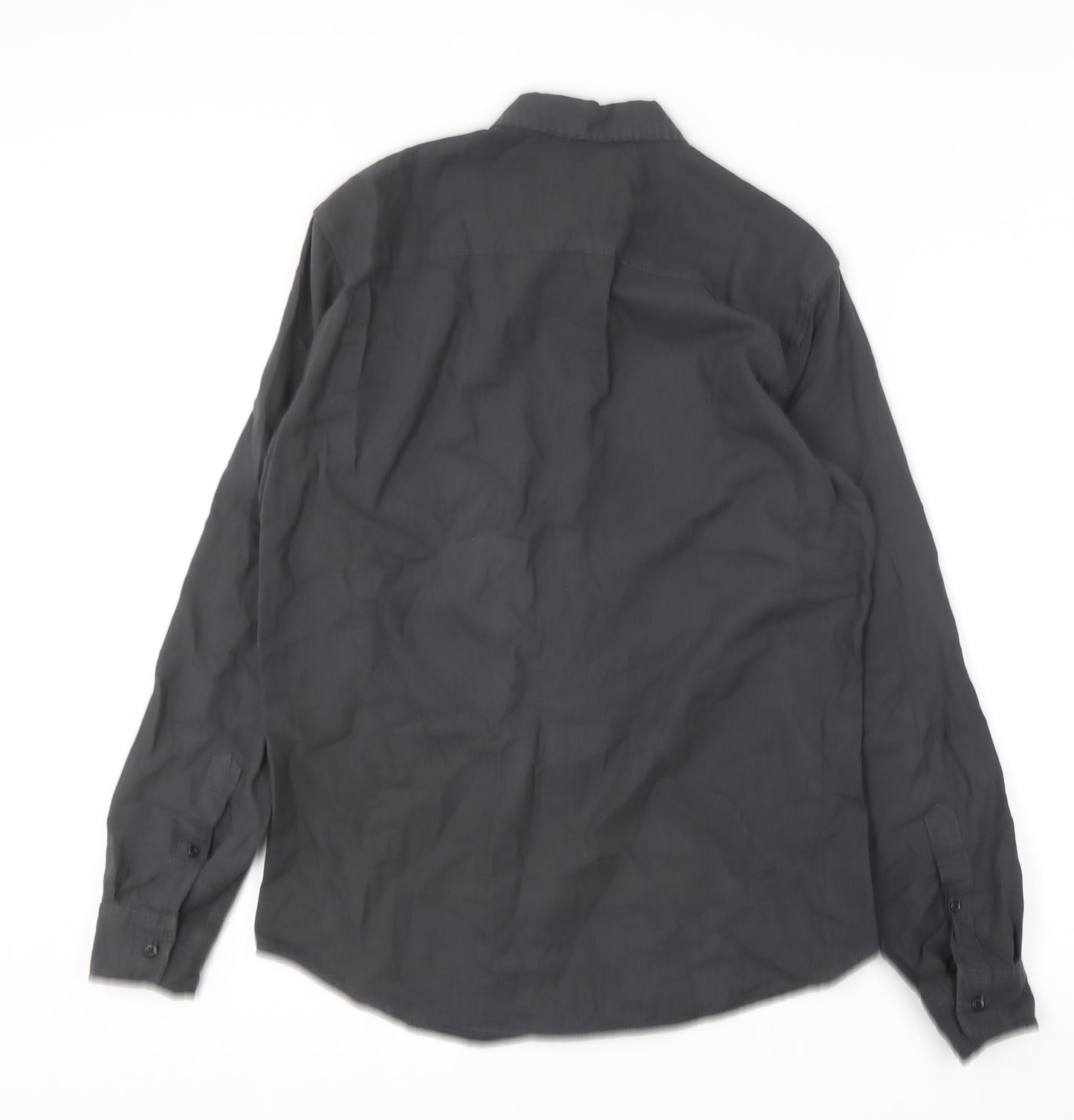 JACK & JONES Mens Grey  Cotton  Button-Up Size M Collared