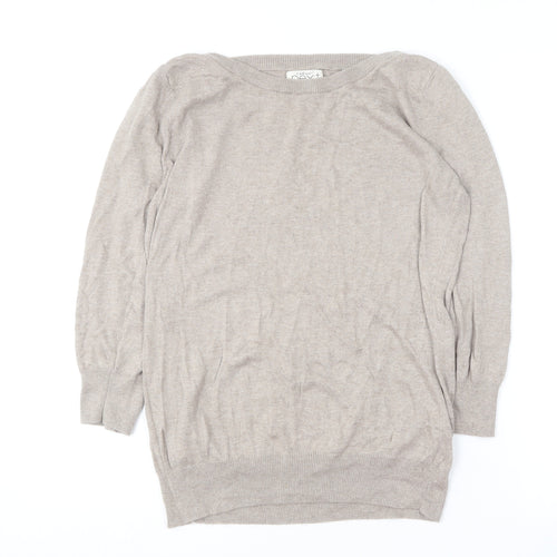 NEXT Womens Brown Round Neck  Cotton Pullover Jumper Size 8