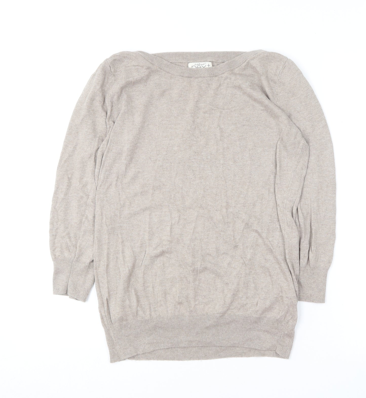 NEXT Womens Brown Round Neck  Cotton Pullover Jumper Size 8