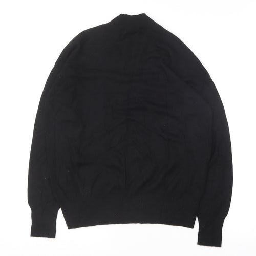 NEXT Womens Black Crew Neck  Nylon Pullover Jumper Size 12