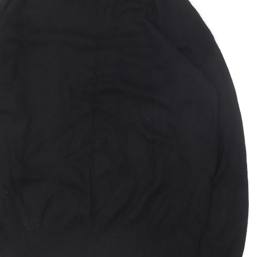 NEXT Womens Black Crew Neck  Nylon Pullover Jumper Size 12