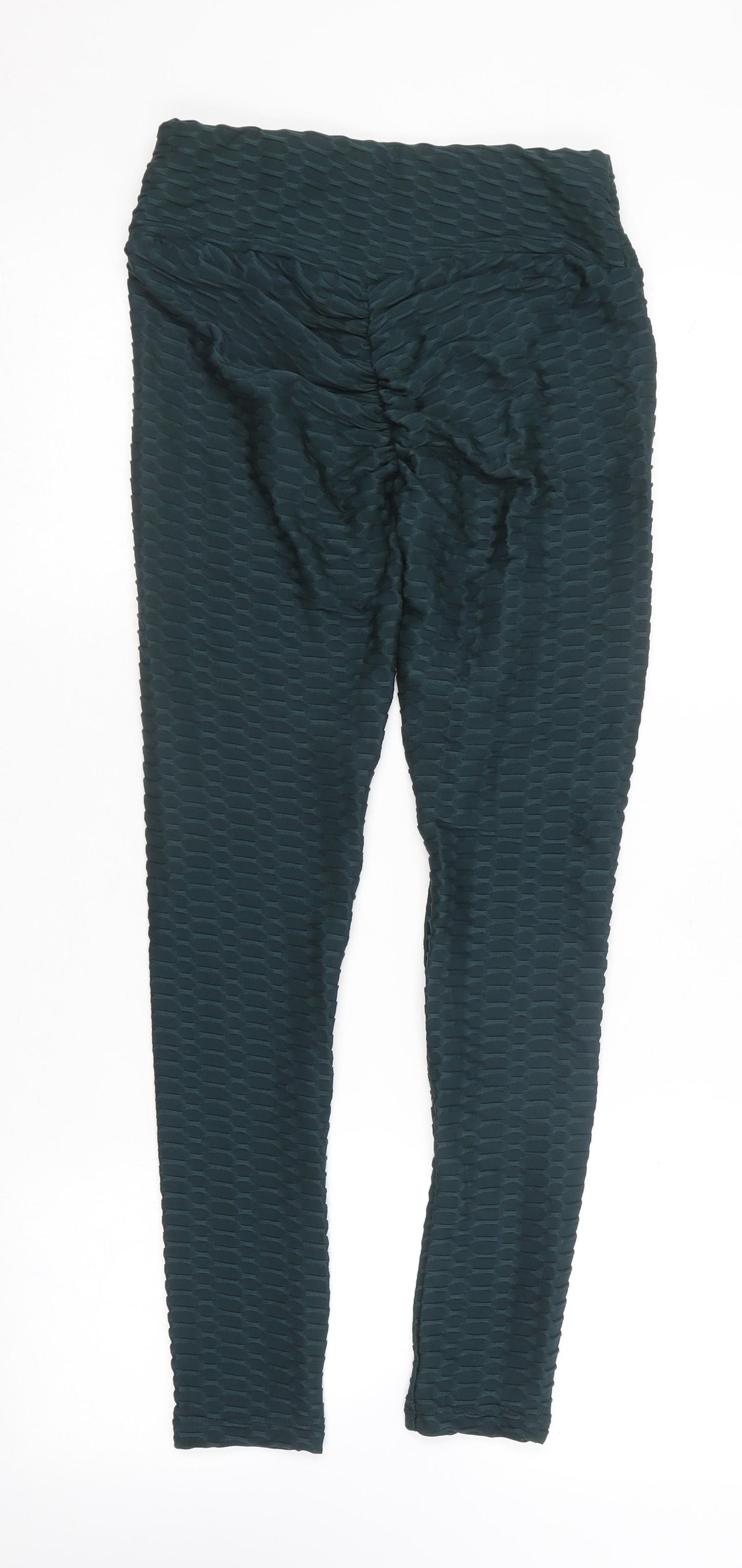 Preworn Womens Green  Polyester Compression Leggings Size M L25.5 in Regular