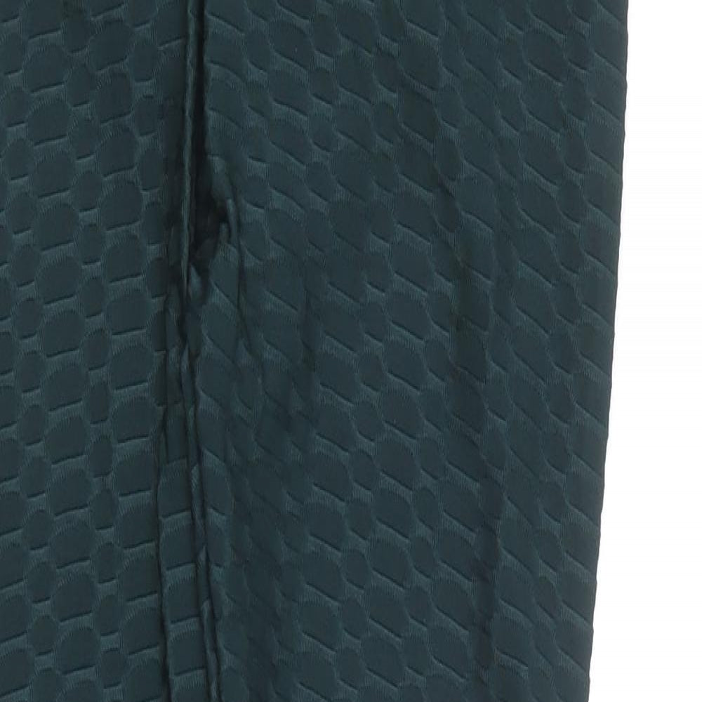 Preworn Womens Green  Polyester Compression Leggings Size M L25.5 in Regular