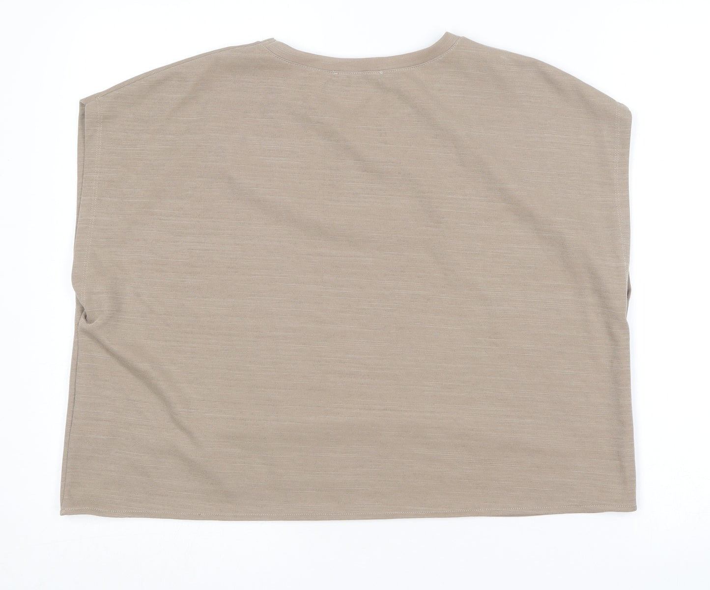 Zara Womens Brown  Polyester Basic T-Shirt Size M Round Neck
