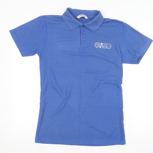 Alexandra Mens Blue  Polyester  Polo Size S Collared