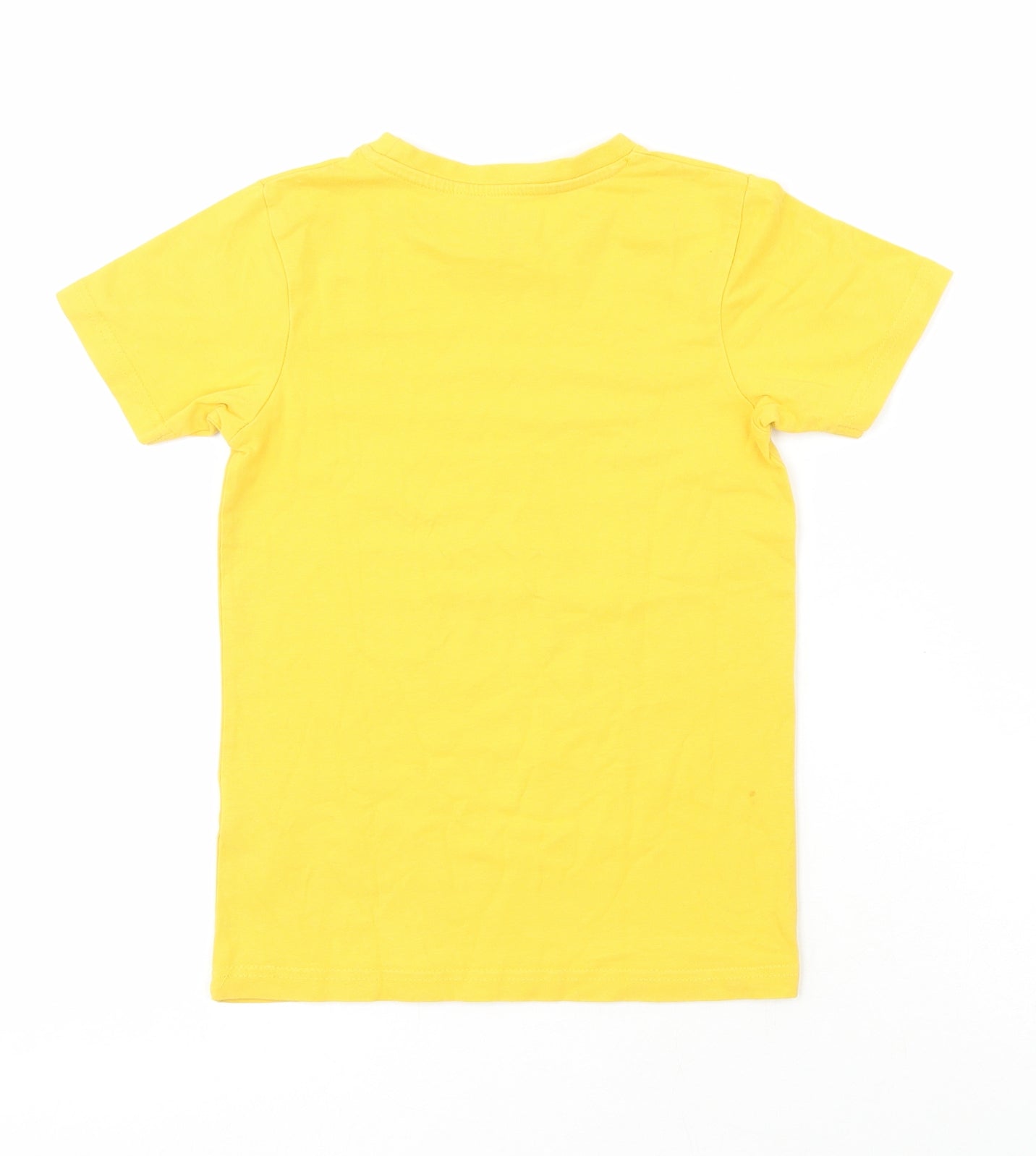 Blue Seven Boys Yellow  Elastane Pullover T-Shirt Size 7 Years Boat Neck  - Be Awesome