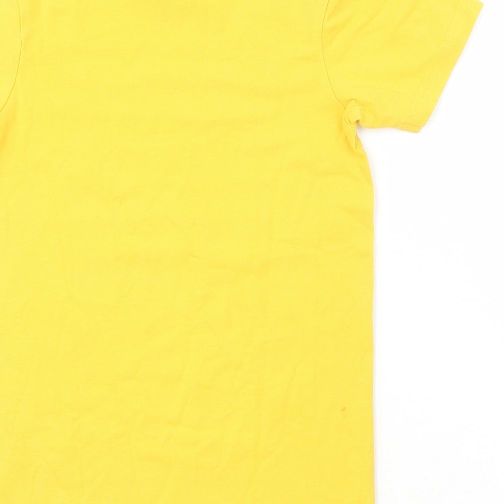 Blue Seven Boys Yellow  Elastane Pullover T-Shirt Size 7 Years Boat Neck  - Be Awesome