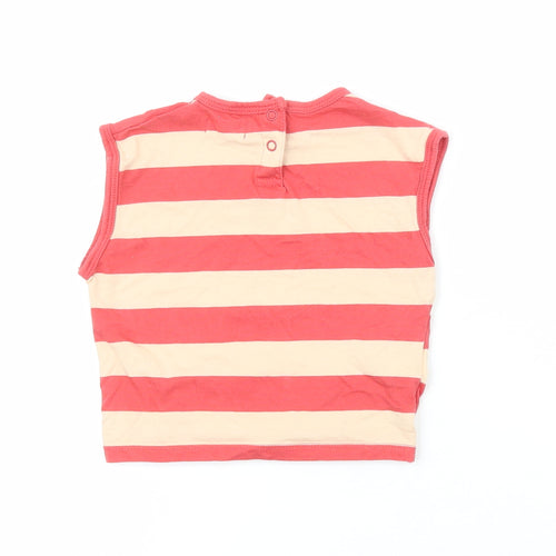 Mango Girls Red Striped 100% Cotton Pullover Tank Size 12-18 Months Boat Neck