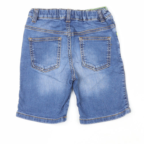F&F Boys Blue  Cotton Dungaree Shorts Shorts Size 6-7 Years L18 in Regular