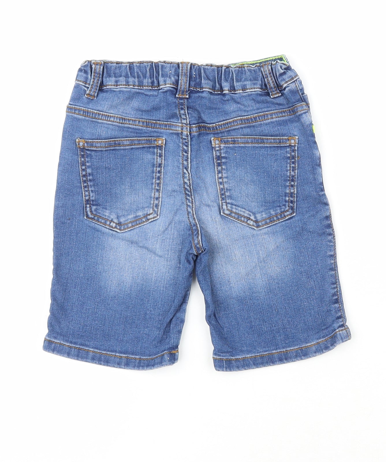 F&F Boys Blue  Cotton Dungaree Shorts Shorts Size 6-7 Years L18 in Regular