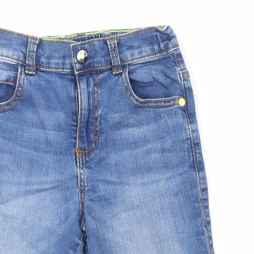 F&F Boys Blue  Cotton Dungaree Shorts Shorts Size 6-7 Years L18 in Regular