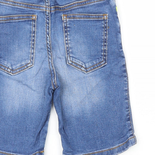 F&F Boys Blue  Cotton Dungaree Shorts Shorts Size 6-7 Years L18 in Regular