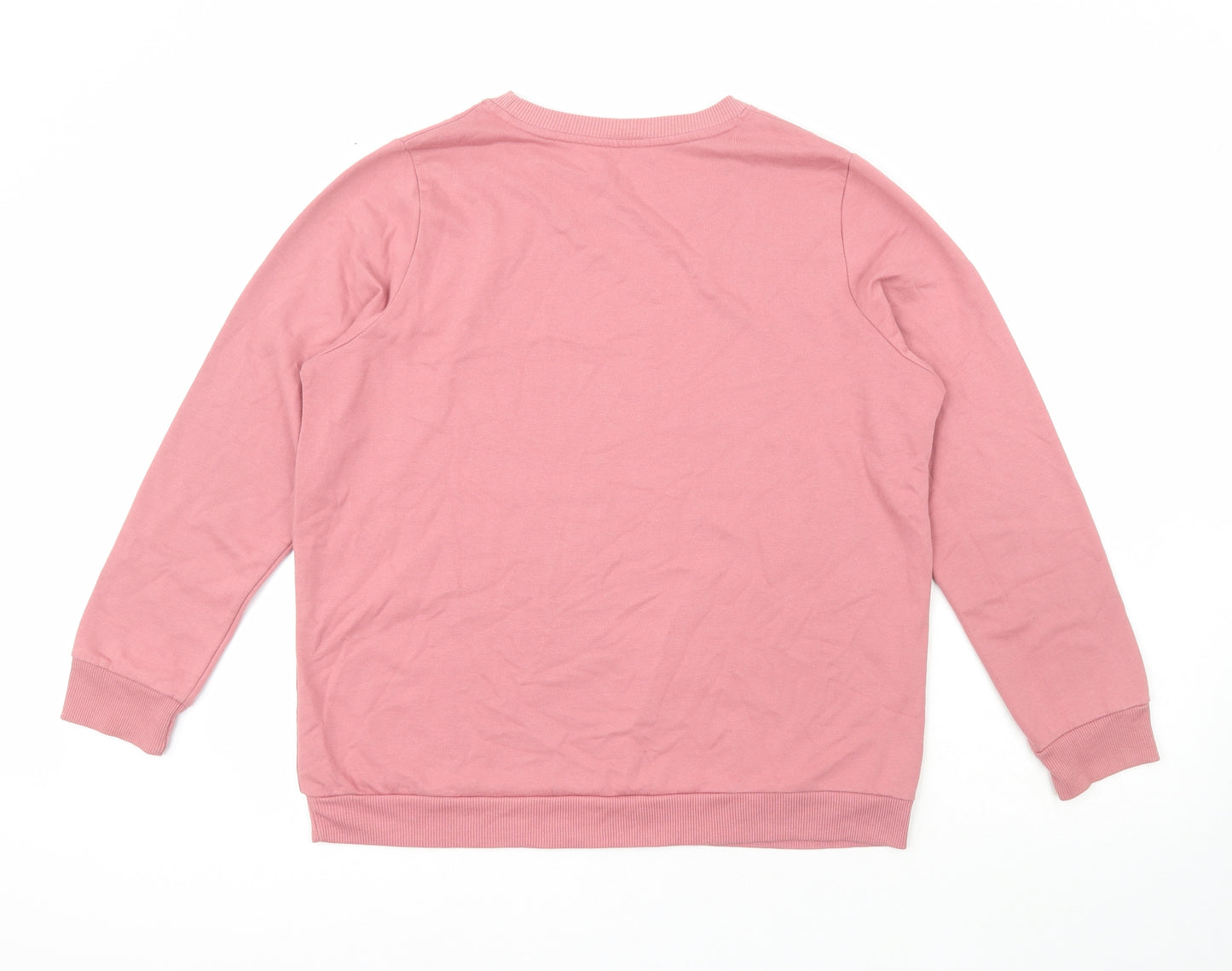 Pep&Co Womens Pink Boat Neck  Cotton Pullover Jumper Size L   - Slogan