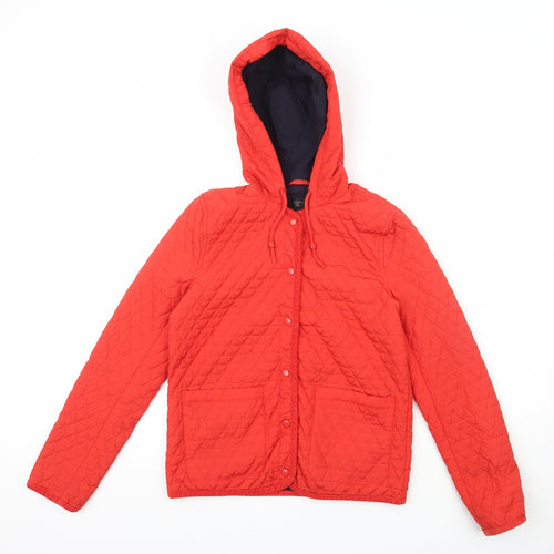 Topshop Womens Red   Quilted Coat Size 8  Snap