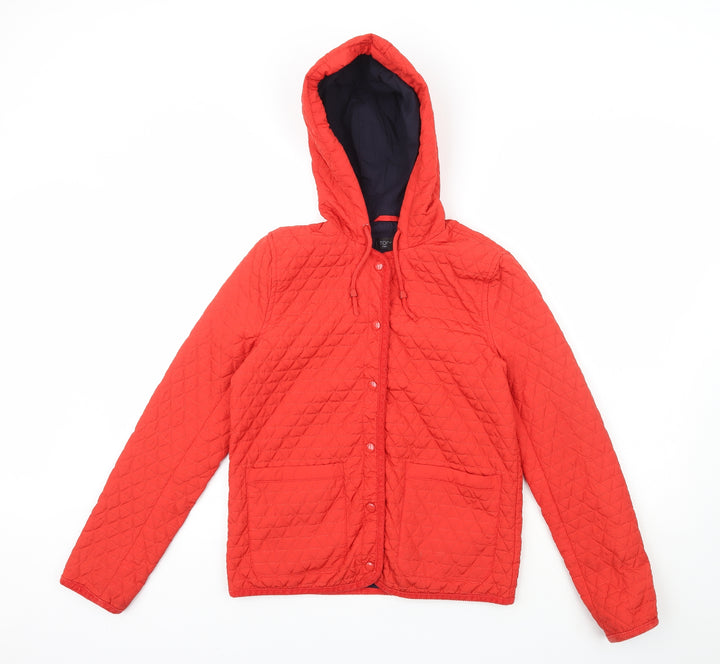 Topshop Womens Red   Quilted Coat Size 8  Snap