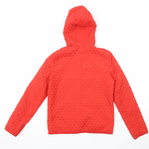 Topshop Womens Red   Quilted Coat Size 8  Snap