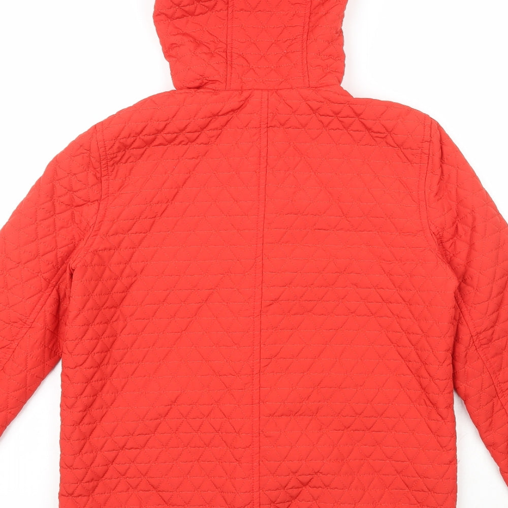 Topshop Womens Red   Quilted Coat Size 8  Snap