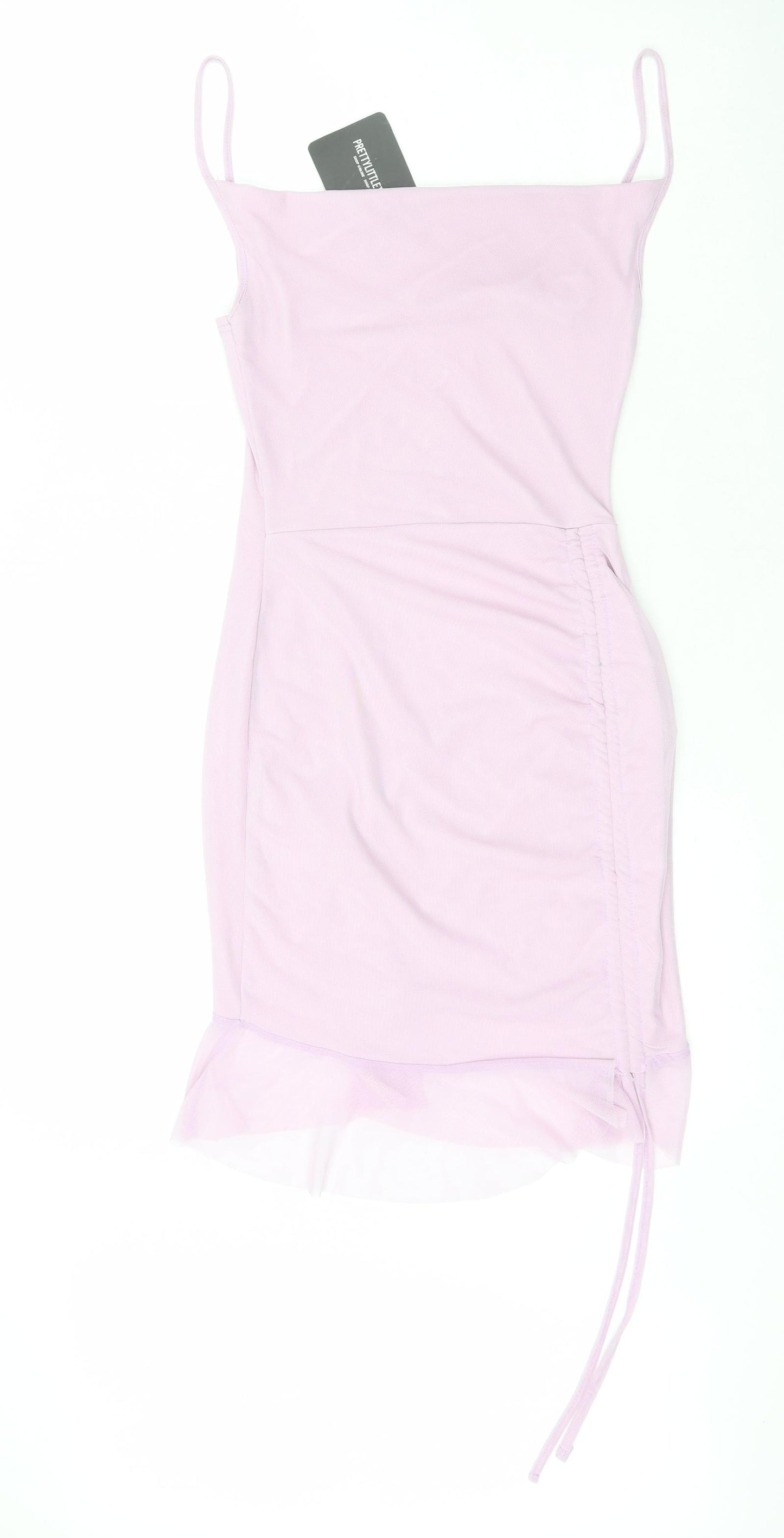 PRETTYLITTLETHING Womens Purple  Polyester Slip Dress  Size 10  Square Neck