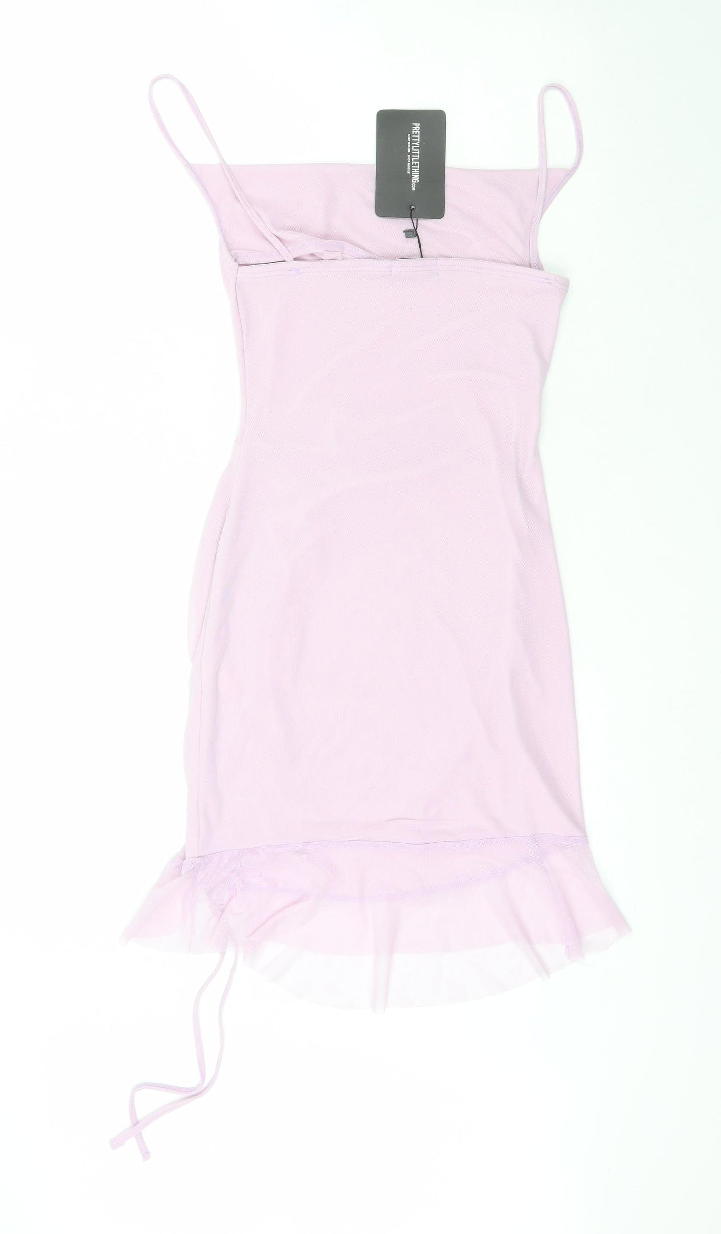 PRETTYLITTLETHING Womens Purple  Polyester Slip Dress  Size 10  Square Neck