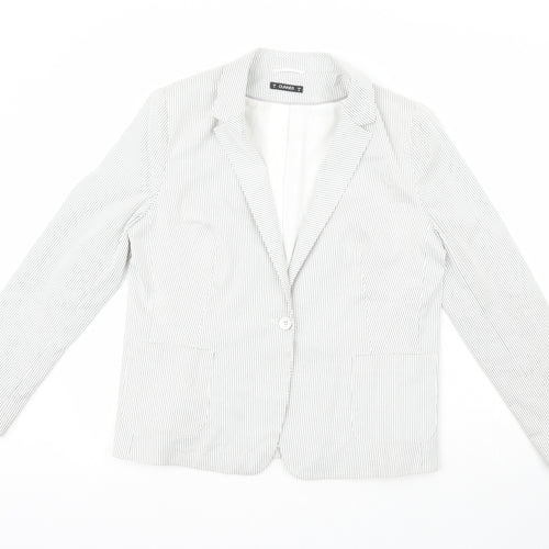 Dunnes Womens Grey Striped  Jacket  Size 18