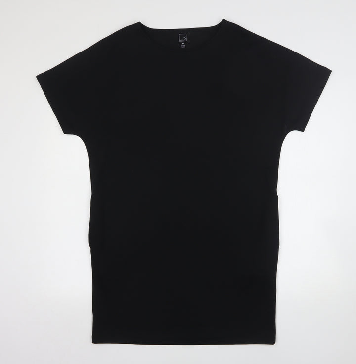 Meraki Womens Black Polyester Sheath Size XS Round Neck