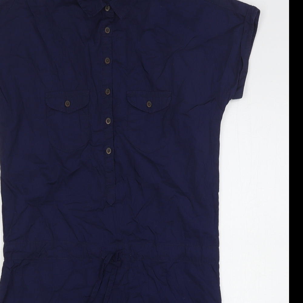 Trespass Womens Blue  Cotton Shirt Dress  Size 10  Collared