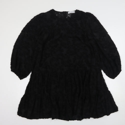 Gallery Womens Black  Polyester A-Line  Size S  Round Neck