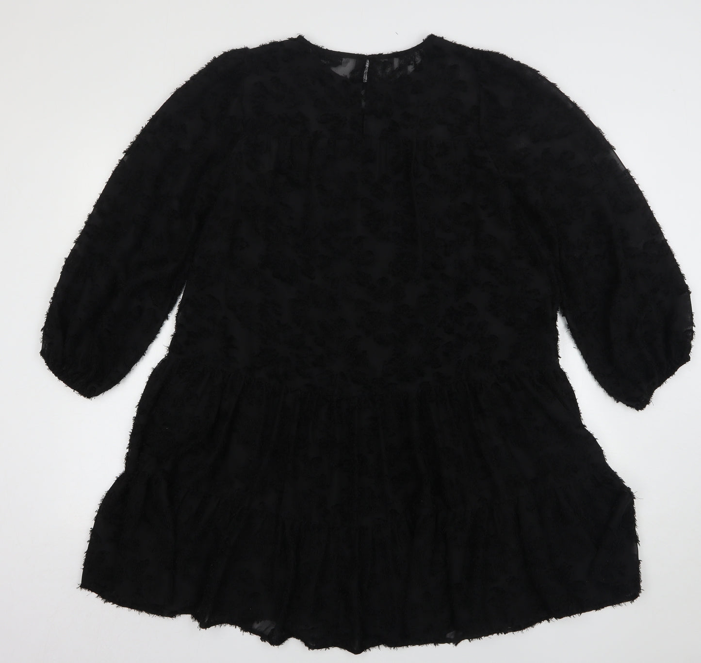 Gallery Womens Black  Polyester A-Line  Size S  Round Neck