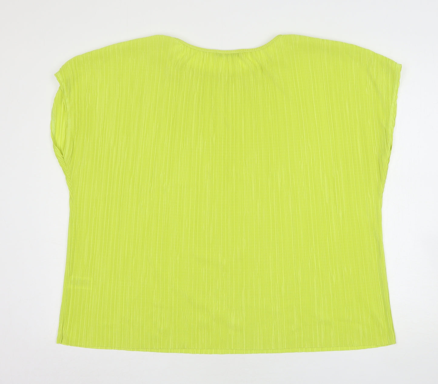 Bonmarché Womens Green  Polyester Basic Blouse Size 16 Round Neck